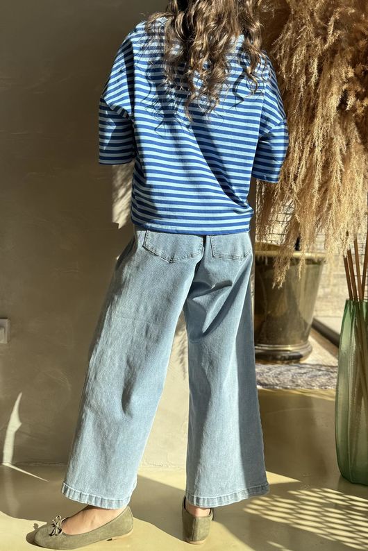 Sunday Morning Tee Baby Blue & Soft Cobalt